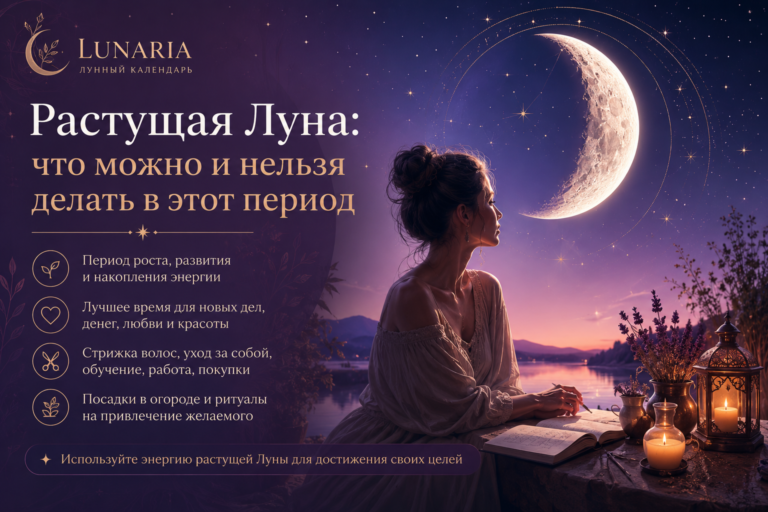Растущая Луна — что можно и нельзя делать в этот период: уход за собой, деньги, ритуалы, стрижка и огород